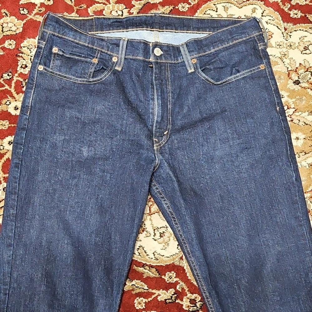 Levi's 514 Jeans Mens 36x30 Blue Dark Wash Straight Denim Zip Fly Pockets